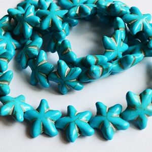 Бирюза 20-22x7mm, синтетический, синий, отверстие 1мм, 1 шт.