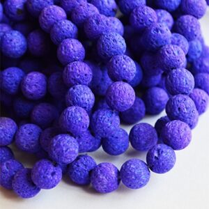 Laavakivi 8mm looduslik, värvitud, lilla, ava 1mm, 1 tk