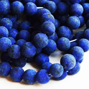 Labradoriit 8mm looduslik, tumesinine, matistatud, ava 1mm, 1 tk