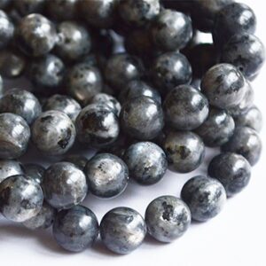 Labradoriit 10mm looduslik, hallikasmust, ava 1mm, 1 tk