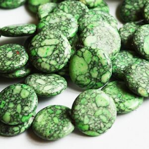 Бирюза 18mm, синтетический зеленый, отверстие1мм,  1 шт.