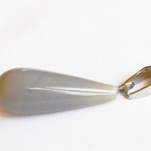 Ahhaat ripats 30x11mm looduslik värvitud, messingist haagiga, 1 tk