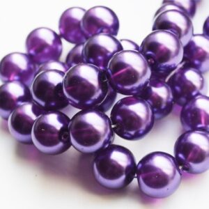 Klaaspärl 12mm läbikumav lilla, 1 tk