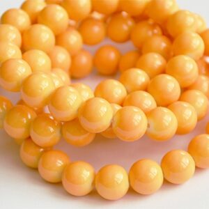 Klaashelmes ümar 10mm värvitud kollakasoranž, ava 1,6mm,  10 tk