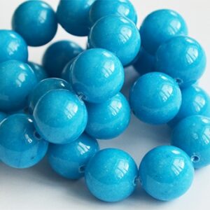 Jadeiit 14mm looduslik, värvitud  sinine, ava 1 mm, 1 tk