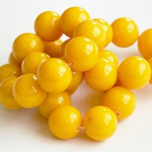 Jadeiit 14mm looduslik, värvitud  kollane, ava 1 mm, 1 tk