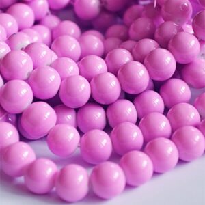 Klaashelmes ümar 10mm värvitud roosakaslilla, ava 1,6mm,  10 tk