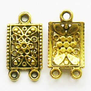 Antiik kuldne metallhelmes 22x12,5mm, 2 tk