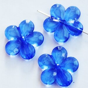 Akrüülhelmes Lill 20mm sinine läbipaistev, ava 1,5mm, 1 tk