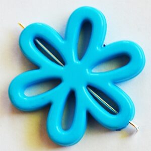 Akrüülhelmes Lill 31x28x4mm, sinine, ava 1,5mm, 2 tk