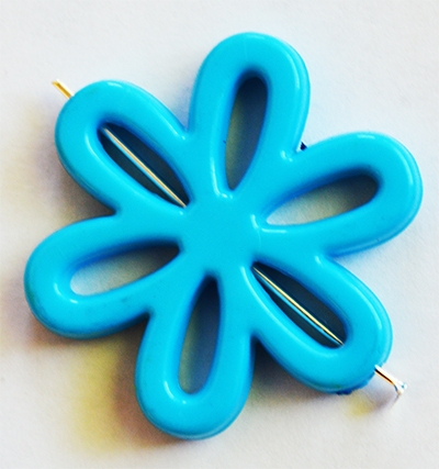 Akrüülhelmes Lill 31x28x4mm, sinine, ava 1,5mm, 2 tk