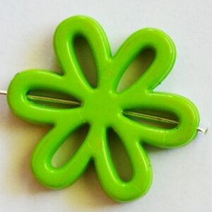 Akryylikukka 31x28x4mm, vihreä, reikä 1,5mm, 2 kpl