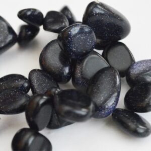 Kuldne Liivakivi 6-16mm sünteetiline tumesinine, nööril u 50-53 tk - 1 tk