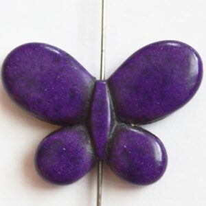 Türkiis, sünteetiline, Liblikas 24x35x6mm, värvitud, lilla, ava 1mm, 1 tk