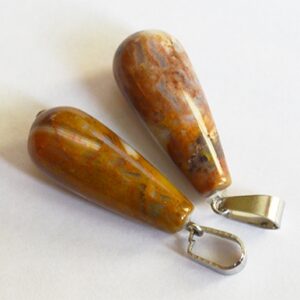 Ahhaat ripats 28-30x10-12mm looduslik, terasest haagiga, pruuni-hallikirju, pakis 2 tk