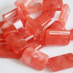 Cherry kvarts 16x25mm sünteetiline kivi, ava 1mm, 1 tk