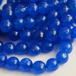 Jadeiit 10mm ümar, looduslik, lihvitud, värvitud sinine, ava 1,5mm,  1 tk