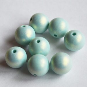 Akrüülpärl 9,5-10mm, ava 1,5mm, helesinine, 10 tk