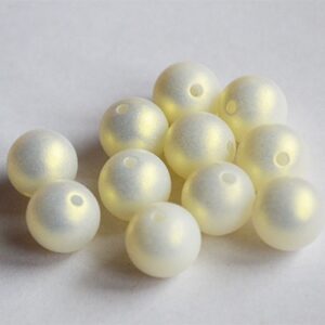 Akrüülpärl 9,5-10mm, ava 1,5mm, valge, 10 tk