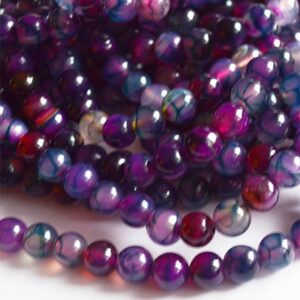 Ahhaat  8mm looduslik, ümar, värvitud, ava 1mm, 1 tk