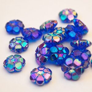 Akrüülhelmes Lill 10x4mm läbipaistev, AB läige, sinine, ava 1mm, 10 tk