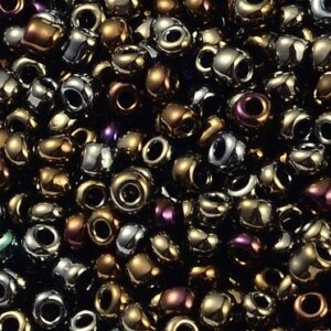 Hiina seemnehelmed 12/0 (2mm) metallik pronks, ava 1mm, 5 gr.