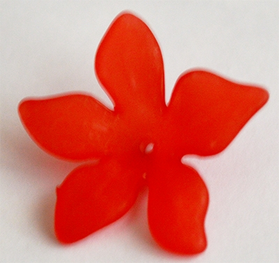 Акриловый Цветок 28x7mm, отверстие 1,3мм, красный, 1 шт.