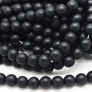 Must kivi sünteetiline 8mm, matistatud, ava 1mm, pakis 10 tk