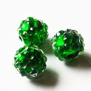 Kivikestega akrüülhelmes 12-11mm, ava 2-2,5mm roheline, pakis 1 tk
