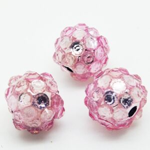 Kivikestega akrüülhelmes 12-11mm, ava 2-2,5mm roosa, pakis 1 tk