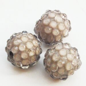 Kivikestega akrüülhelmes 14mm, ava 2-2,5mm hall, pakis 1 tk