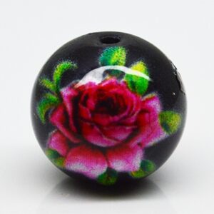 Lilleline klaashelmes 12~12.5x11.5mm, ava 1.4mm, must, 1 tk