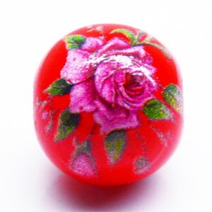 Lilleline klaashelmes 12~12.5x11.5mm, ava 1.4mm, punane, 1 tk