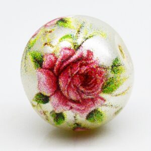 Lilleline klaashelmes 12~12.5x11.5mm, ava 1.4mm, pärl, 1 tk