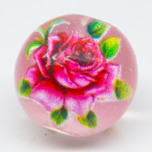 Lilleline klaashelmes 10~10.5x9.5mm, ava 1.4mm, roosakas, läbipaistev, 1 tk