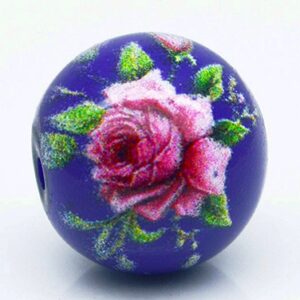 Lilleline klaashelmes 12~12.5x11.5mm, ava 1.4mm, sinakaslilla, 1 tk