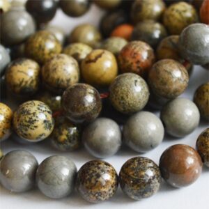 Jaspis 8mm looduslik kivi, ava 1mm, pakis 10 tk