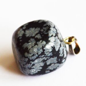 Lumehelbe Obsidian ripats 23x13mm, looduslik, 1 tk
