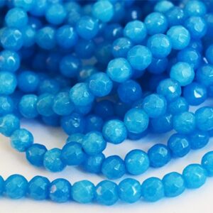 Jadeiit 4mm looduslik, lihvitud, värvitud sinine, ava 1mm, pakis  20 tk.