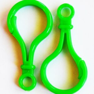 Plastist karabiinhaak 51x25x5.5mm, ava 6mm, neoonroheline, 1 tk