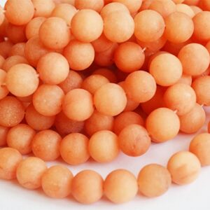 Jadeiit 10mm looduslik kivi, matistatud, värvitud oranž, ava 1mm, pakis 10 tk.