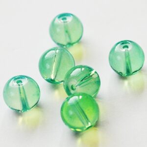 Opaliit 10mm ava 1mm, kuuklaas, heleroheline, pakis 6 tk