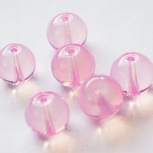 Opaliit 10mm ava 1mm, kuuklaas, heleroosa, pakis 6 tk