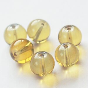 Opaliit 10mm ava 1mm, kuuklaas, kollakashall, pakis 6 tk