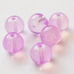Opaliit 10mm ava 1mm, kuuklaas, roosakaslilla, pakis 6 tk