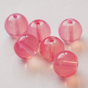 Opaliit 10mm ava 1mm, kuuklaas, roosa, pakis 6 tk