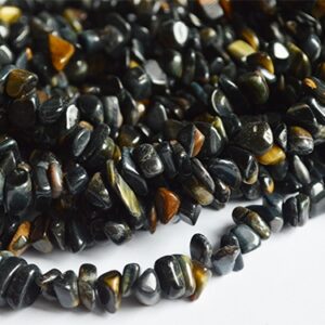 Tiigrisilm chipsid 5-8mm sinised, looduslik, ava 0,3mm, nööril u 44cm - 1 tk