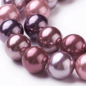 Simpukankuori helmiäinen 8mm  Old Rose, aukon koko 1mm, pakkaus 18 kpl
