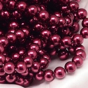 Simpukankuori helmiäinen 8mm  tumman-punainen, aukon koko 0,8-1mm, pakkaus 10 kpl
