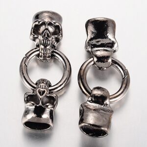 Korulinkki Pääkallo 58mm väri gunmetal, 24,5x16x13mm, rengas 25x4mm, aukot 11,5x7mm, 1 kpl.